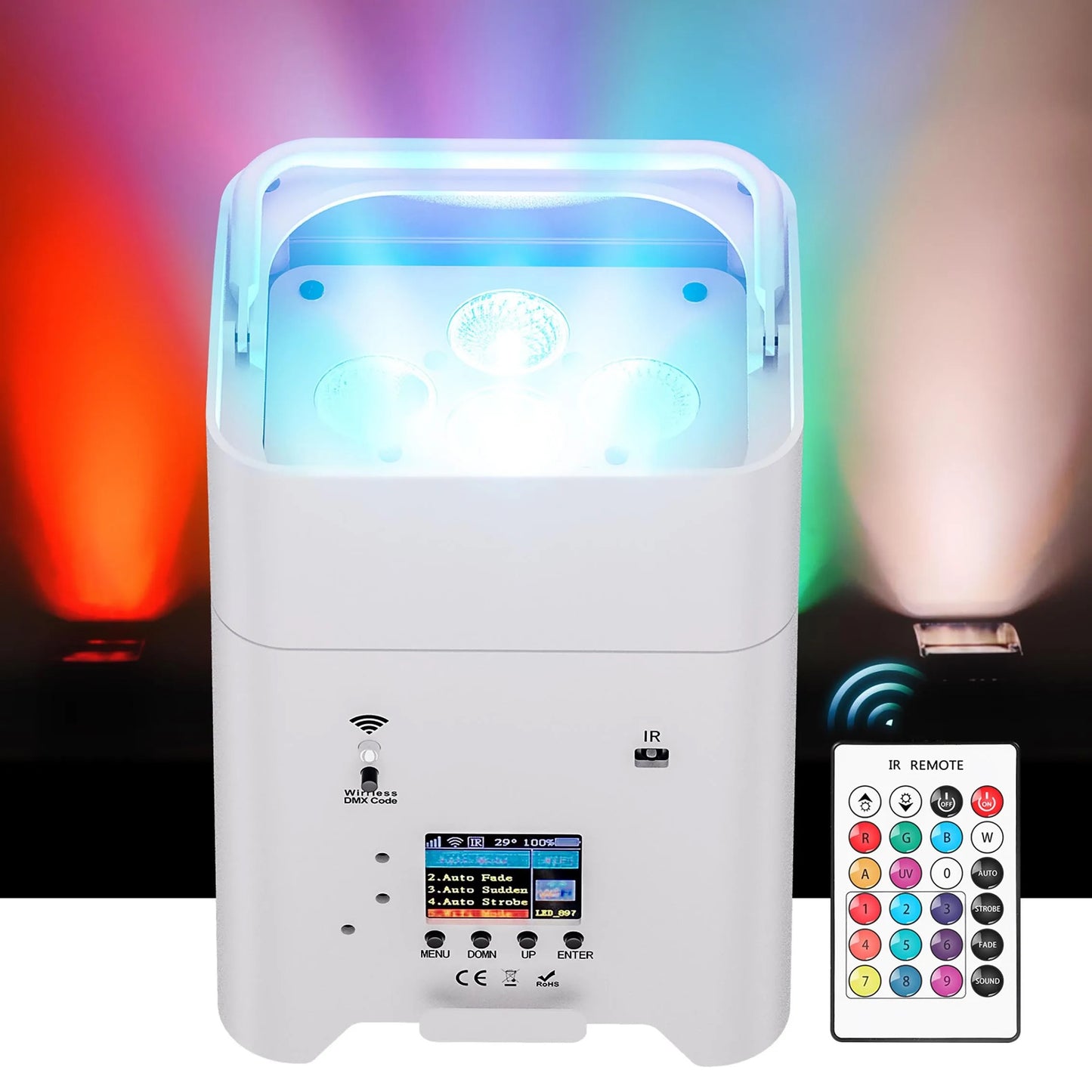 6x18w RGBW akkumlátoros vezeték-nélküli LED par