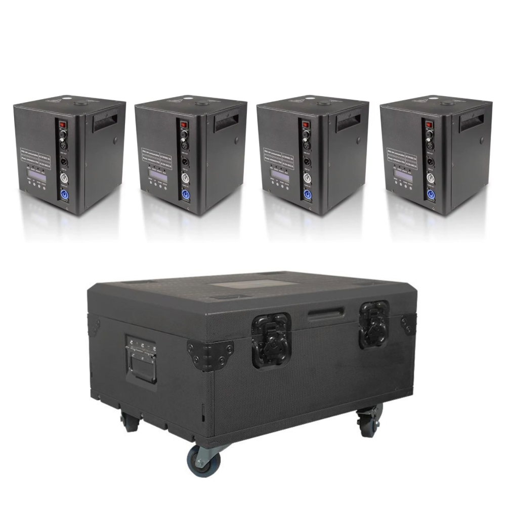 4x 700W Hideg szikragép készlet szállítódobozzal